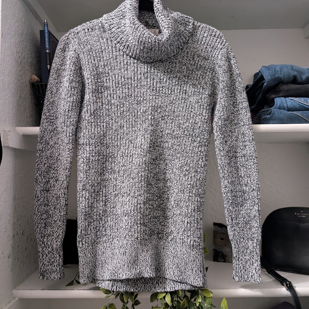 Abercrombie & Fitch Black and White Turtleneck Sweater